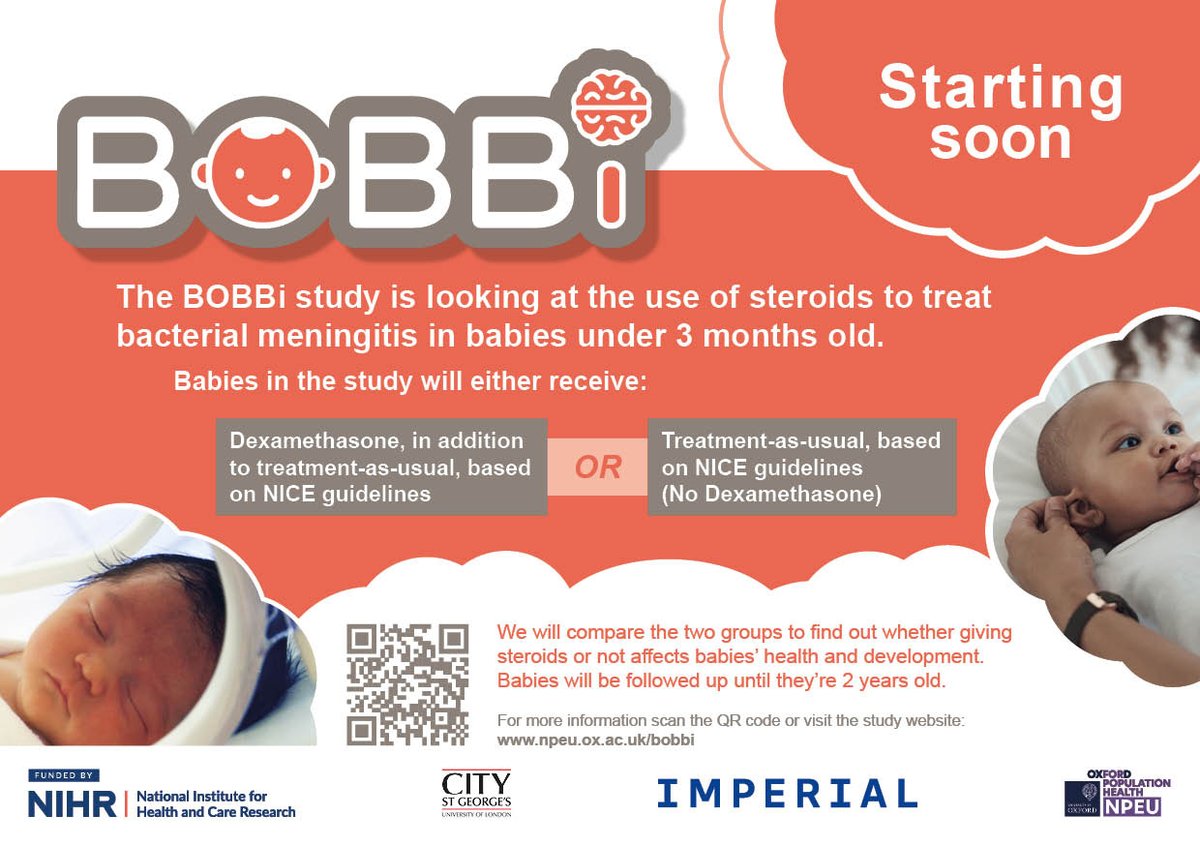 At BAPM today? Come and find out about our new trial, BOBBi, at the NPEU Clinical Trials Unit stand. #BOBBistudy is looking at steroids to treat bacterial meningitis in babies. Looking forward to seeing you there! #BAPMtogether 
<a href="/BAPM_Official/">BAPM</a> 
@BOBBiStudy
<a href="/NPEU_CTU/">NPEU</a> 
<a href="/NPEU_Oxford/">NPEU-Oxford</a>