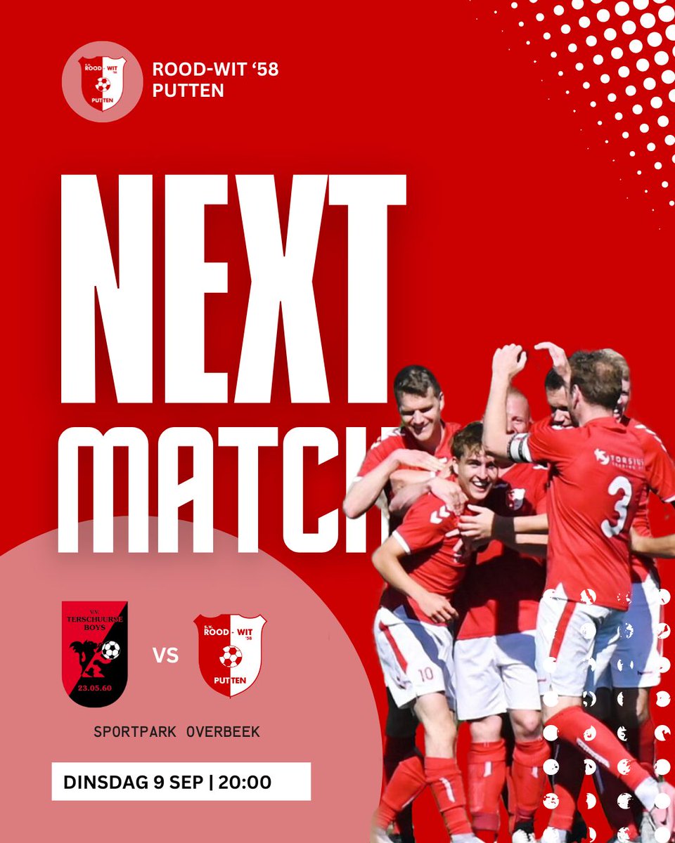 Matchday!
Vanavond om 20:00 uur trappen we af op sportpark Overbeek tegen <a href="/terschuurseboys/">Terschuurse Boys</a> 1 voor onze derde bekerwedstrijd!
Tot vanavond 🔴⚪️💪🏻