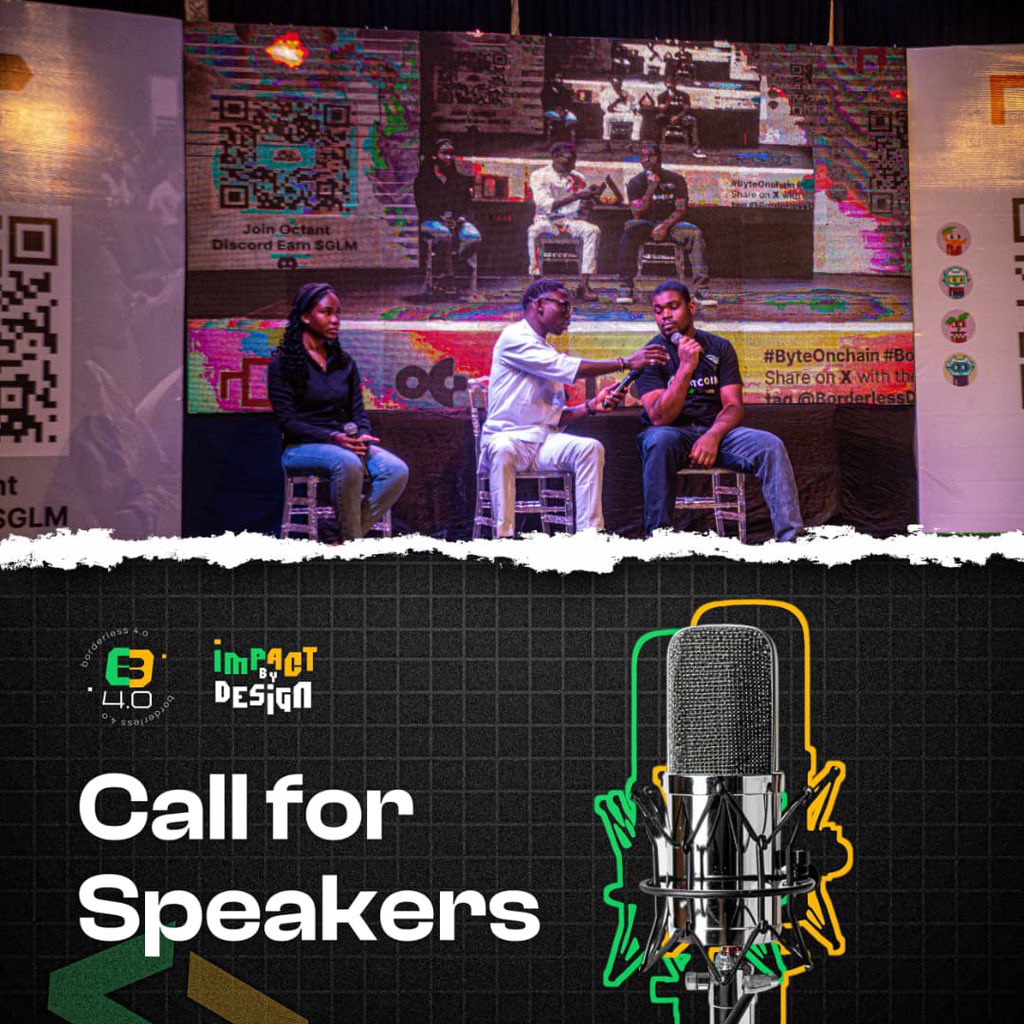 🚨 Call for Speakers is LIVE! 🚨

Borderless 4.0 is looking for bold voices, innovators, builders &amp; change-makers to share insights that spark real change.

Think you’ve got a story to tell? 👇

Apply now: forms.gle/SXqpVUi4bCVk5w…

#Borderless4 #ImpactByDesign #BuiltinNsukka