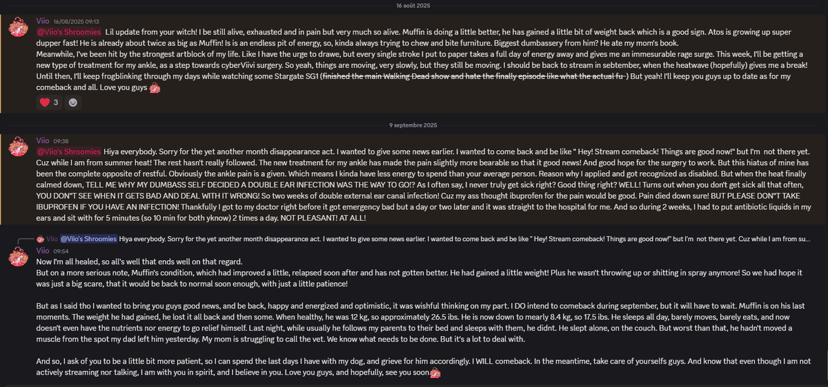 ViioletR's tweet photo. For those of you who have been wondering where I have been, here is more or less a summery of what's been going on. I am still alive, and still wish to stream again and create some more! But I'm currently not doing well enough. I'll keep on trying! So keep going, and take care 💖 https://t.co/D87J9L1HbL