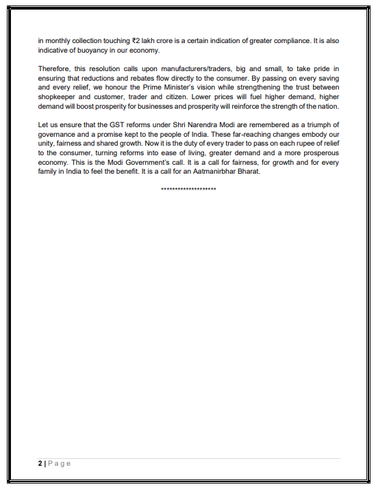 #NextGenGST reforms:

BJP Parliamentary Party passes resolution calling upon manufacturers and traders to pass on the GST rate cut to consumers.   

#GSTReforms #GSTReforms2025