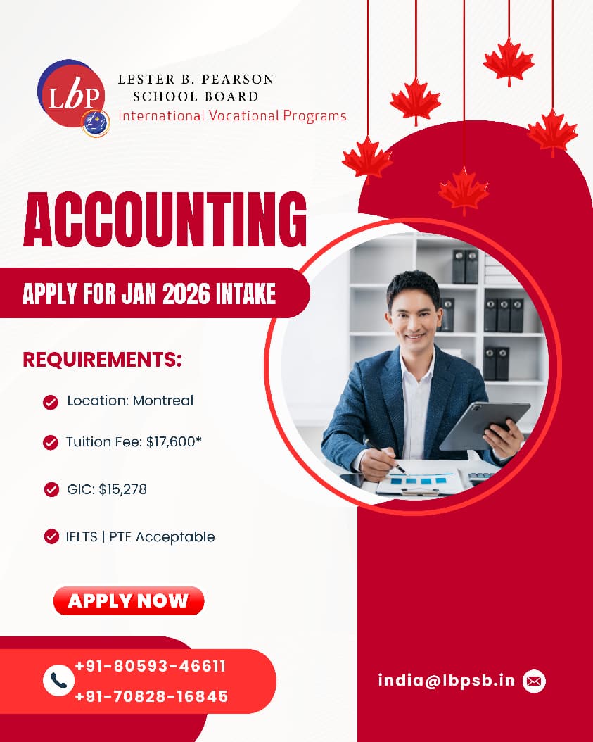 NetworthCo's tweet image. 📷 Study in Canada – Accounting Program 📷
📷 Lester B. Pearson School Board 📷

📷 Location: Montreal
📷 Tuition Fee: $17,600*
📷 GIC: $15,278
📷 IELTS | PTE Acceptable

📷 Admissions Open for Jan 2026 Intake
 
.
#StudyInCanada #AccountingProgram #Montreal #LBPSB