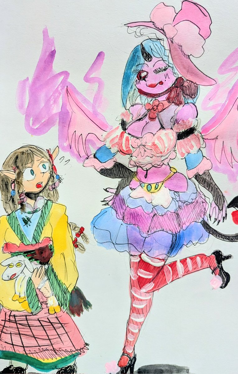 手描きイラスト＊オリジナル【魔の者】 Yahoo!オークション - 手描きイラスト オリジナル『Our strong