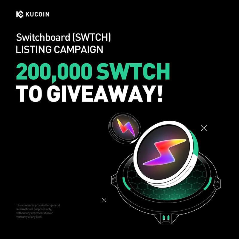 KuCoinRussian's tweet image. 🔥 Листинговая кампания #Switchboard (SWTCH), розыгрыш 200,000 #SWTCH!

⏰ с 9 сентября 16:00 до 26 сентября 11:00 (МСК)

👉🏻 kucoin.com/gemslot/Switch…