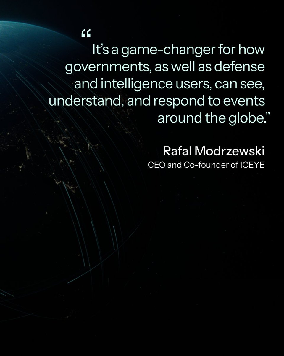ICEYE's Gen4 is now commercially available, setting a new performance standard with up to 16 cm resolution and an expanded 400 km field of regard – resulting in the world's highest-fidelity SAR imagery.

Read more here: hubs.li/Q03Hg1Xg0
