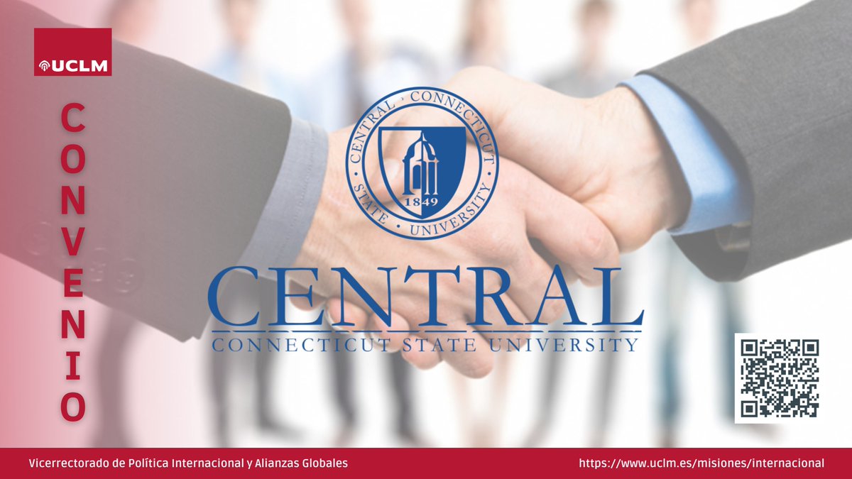 Tras la visita de la Rectora de <a href="/CCSU/">Central Connecticut State University</a> al campus de Toledo y el viaje posterior de Raúl Martín, Vicerrector de la <a href="/uclm_es/">Universidad de Castilla-La Mancha</a>, a EE.UU., se ha firmado un convenio para promover la colaboración y las movilidades de estudiantes entre ambas universidades  🇺🇸🤝🇪🇸