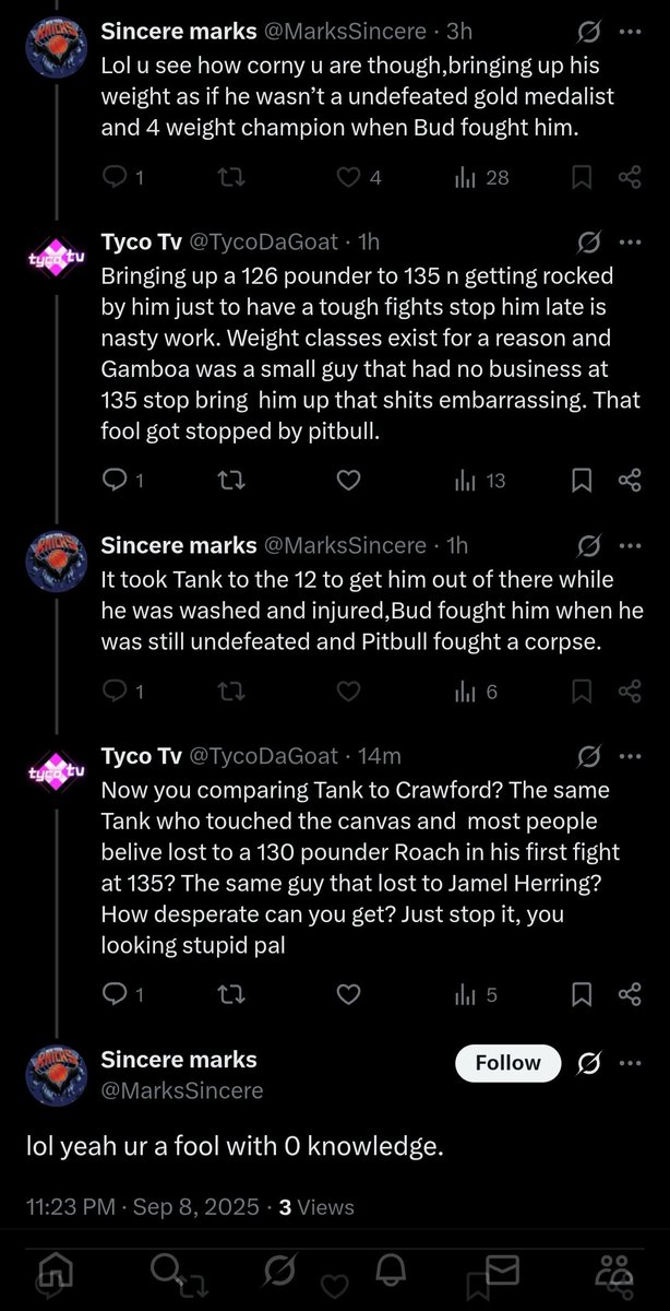 TycoDaGoat's tweet photo. #Boxing #Boxeo #crawfordvscanelo
#canelovscrawford #crawfordcanelo
Another BudSexual Bodybagged. Lmfaooo!! This shit is too easy. This week i have found out most these fake ass Crawford fans dont know shit about Crawfords career or boxing. 😭
#BlockedMe #Emotional 😂😂😂 https://t.co/DsCc70B3rK