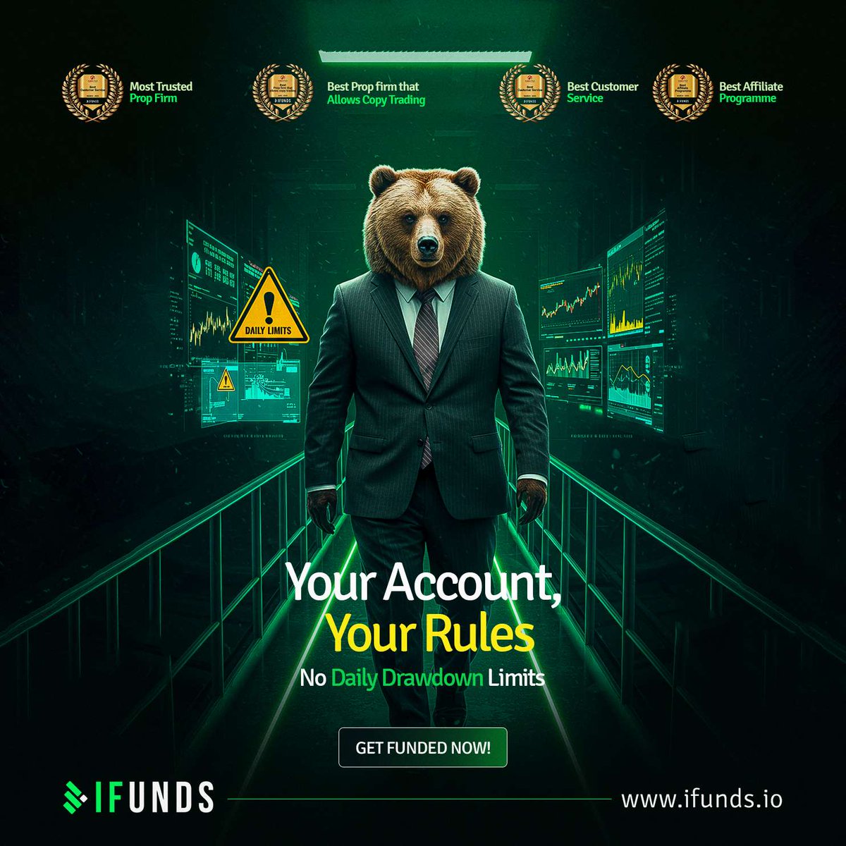 At iFunds, we put our traders first. 
Our focus on creating a supportive environment allows you to concentrate on what truly matters: maximizing your potential and achieving your trading objectives. 

Experience the freedom of trading without the restriction of daily drawdown