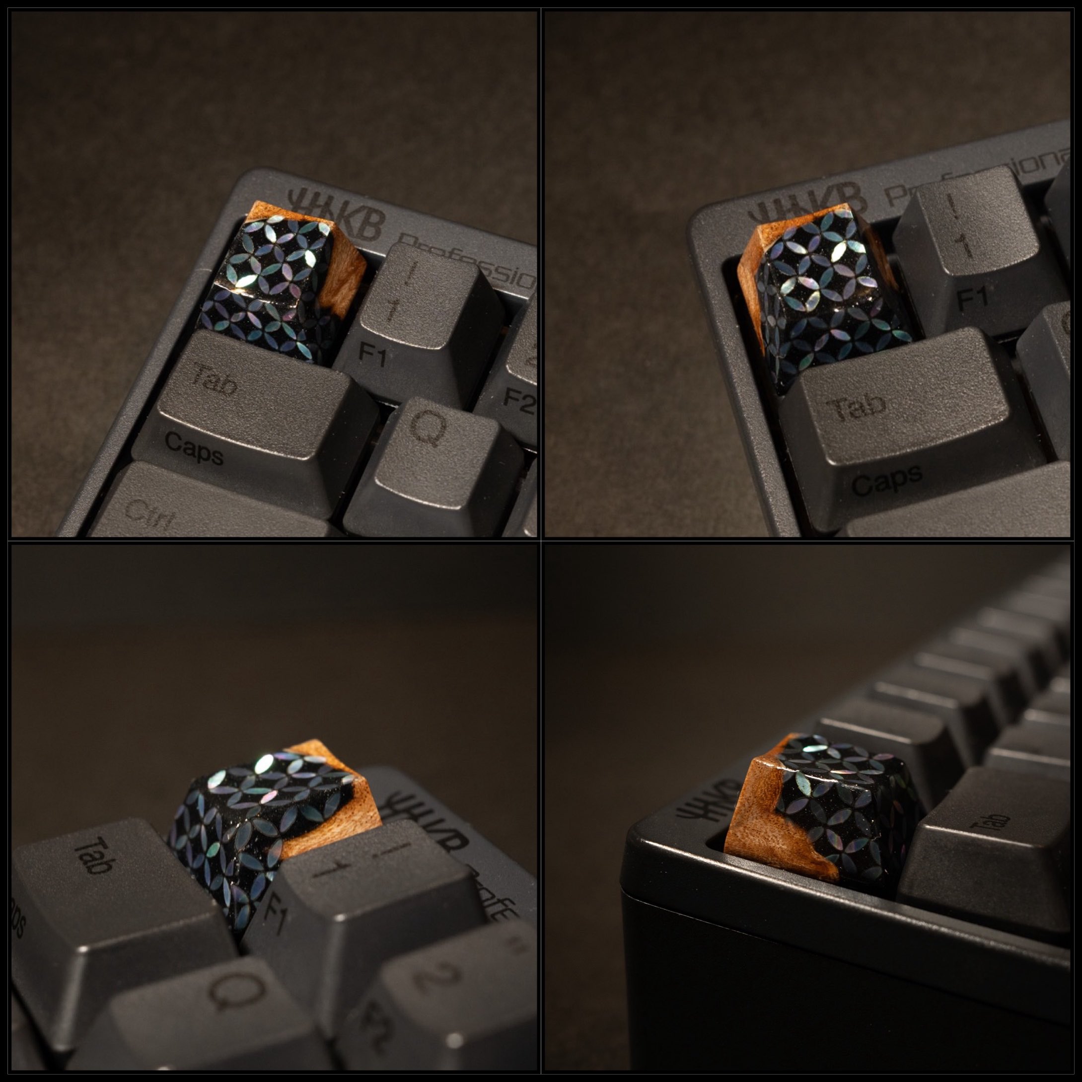 HHKB REALFORCE ウッドレジンキートップ Esc 六角麻の葉 HHKB REALFORCE ウッドレジンキートップ Esc 六角麻の葉 HHKB