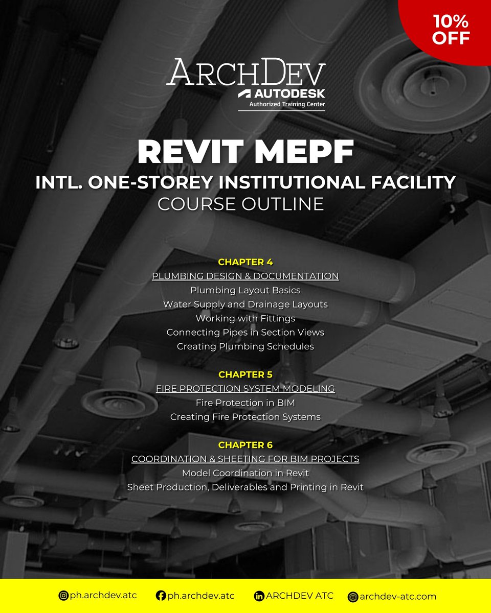ARCHDEVATC's tweet image. ⚡ REVIT MEPF COURSE OUTLINE ⚡

Design smarter building systems with ARCHDEV!

👉 Click the link or scan the QR code to enroll now.
forms.gle/FPL3s2KNsVaMjL…

#ARCHDEV #AutodeskTraining #RevitMEPF #EnrollNow
