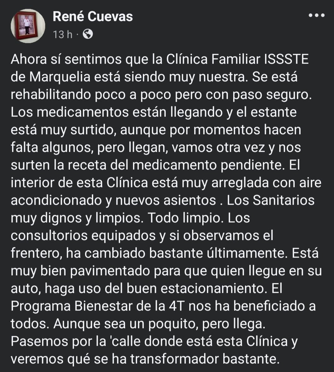 💙 Espacios dignos, medicamentos y atención con calidez hacen que la salud realmente se sienta cercana a la gente. #SíMeCumplISSSTE ✅
