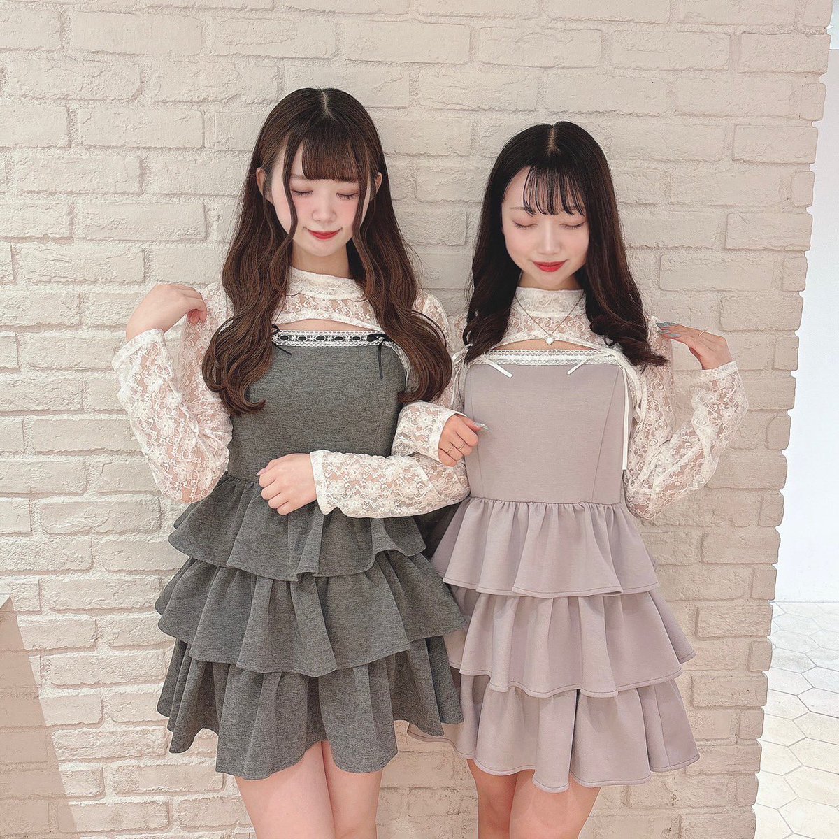 レース付きティアードミニOP 近鉄パッセ店໒꒱· ﾟ ♡レース付きティアードミニop price : ¥12,800