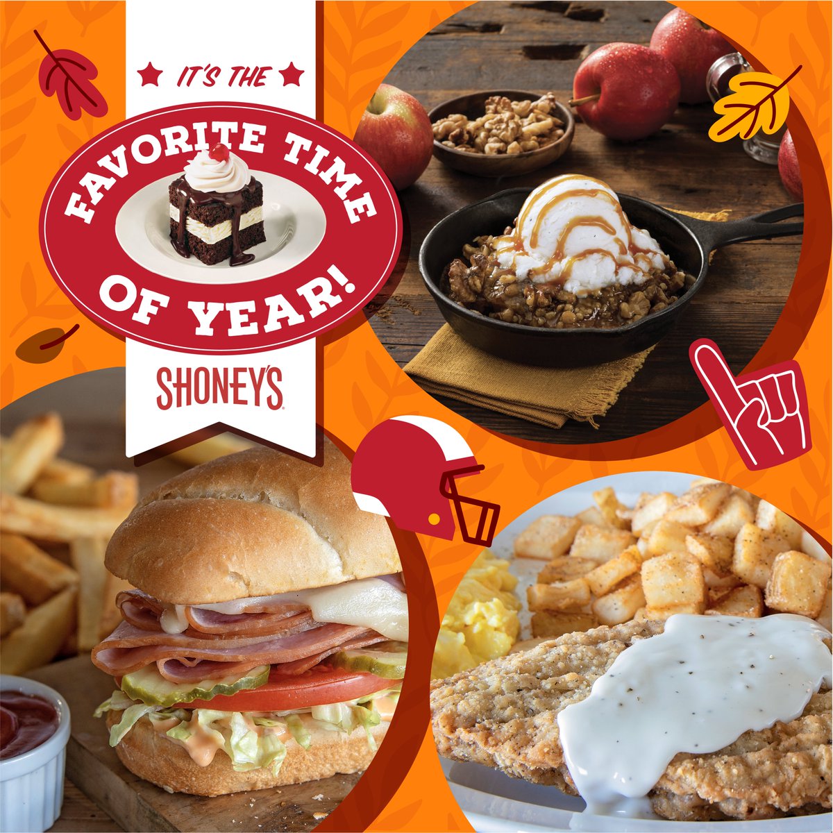 Shoneys's tweet photo. Come on back to Shoney’s for a warm, comforting breakfast, lunch or dinner during the Favorite Time of Year! Seasons change but we’re still serving up those always fresh, always delicious classic meals all day long. 🍽️​​

#Shoneys #FavoriteTimeofYear #FallEats #ComfortFood https://t.co/e17aMu9JJr