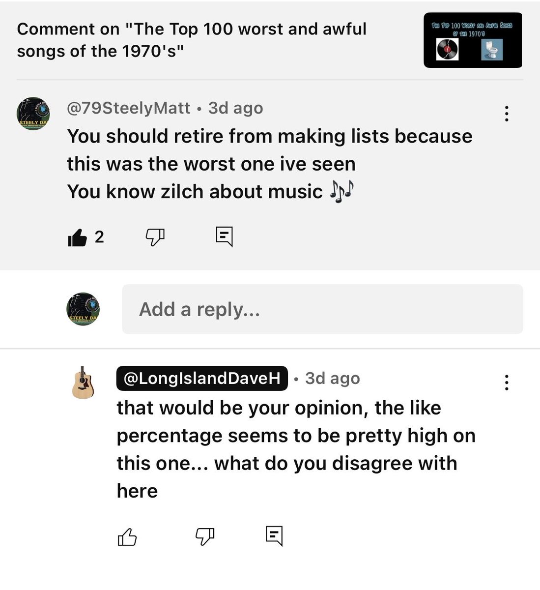 79SteelyMatt's tweet photo. Some people know absolutely 0️⃣ 
about music 🎶 🖕🙄#goofys https://t.co/B0Hrca1RUL