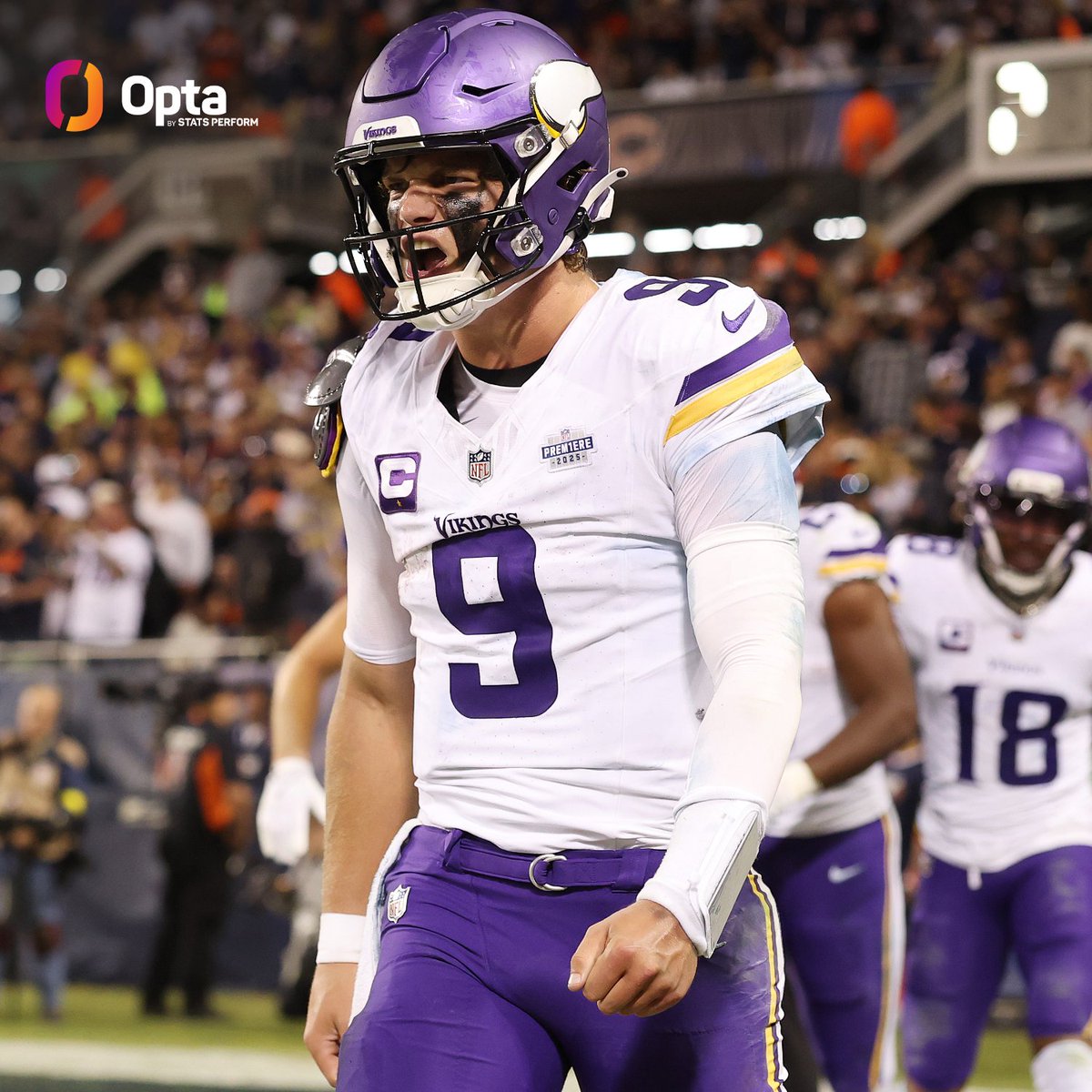 OptaSTATS (@optastats) on Twitter photo J.J. McCarthy of the <a href="/Vikings/">Minnesota Vikings</a> is the first player in NFL history to have two 10+ yard passing TDs and a 10+ yard rushing TD in the fourth quarter of any game.
He did it in his NFL debut. J.J. McCarthy of the <a href="/Vikings/">Minnesota Vikings</a> is the first player in NFL history to have two 10+ yard passing TDs and a 10+ yard rushing TD in the fourth quarter of any game.
He did it in his NFL debut.