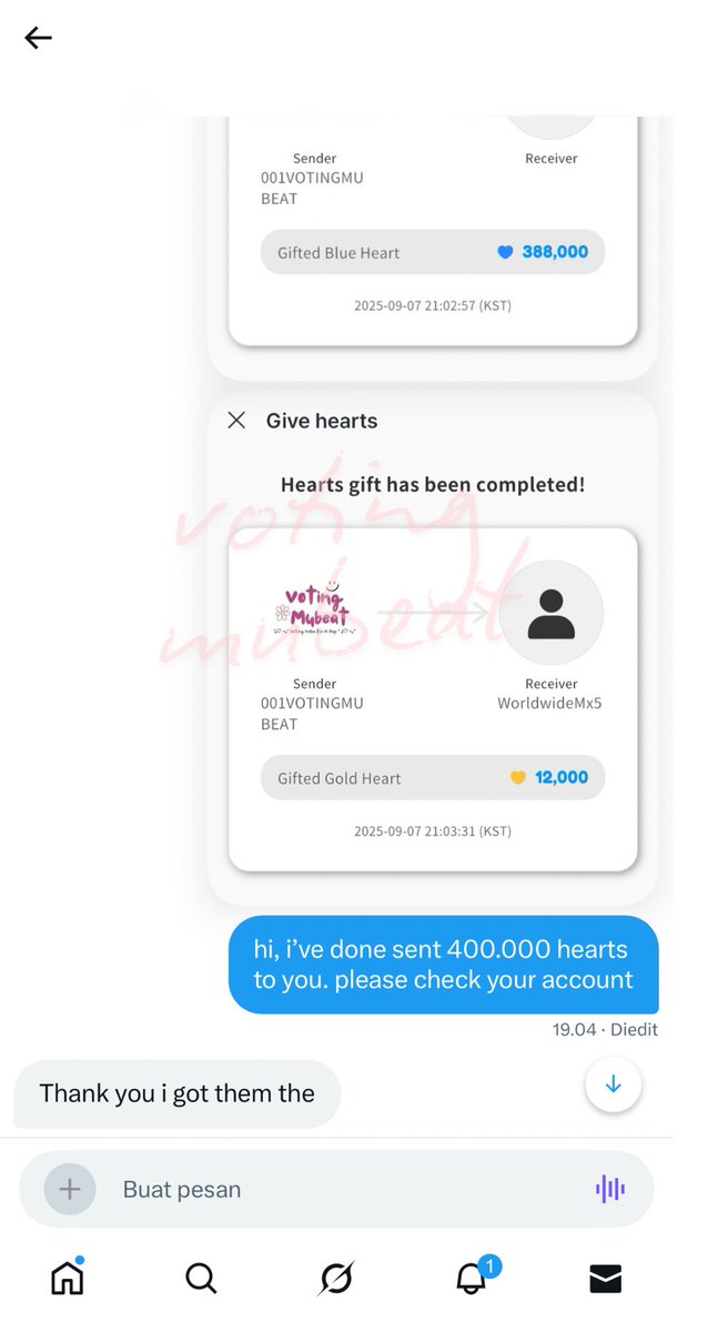Sold 400.000 hearts fancast ₊˚ෆ
Thank you @/anonymous for purchasing 🫶🏻🥰

#NatsProof🇮🇩