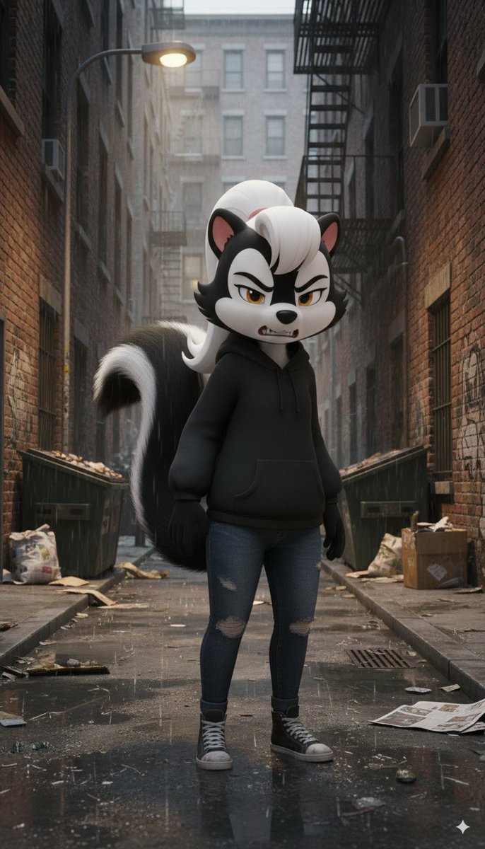 SkunkSweet25779's tweet photo. You don't want to mess with me, punk! 😠 #Sweety #AIart #AIArtistCommunity #furrygirl #furryaiartwork https://t.co/10wKeGqrMO