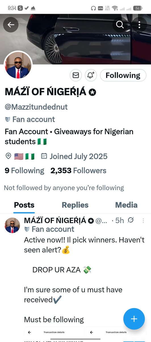 arrowb149's tweet photo. @Mazzitundednut Now following 
9160497985
Monipoint
Chisom Augustine https://t.co/BLiOR8MM1J