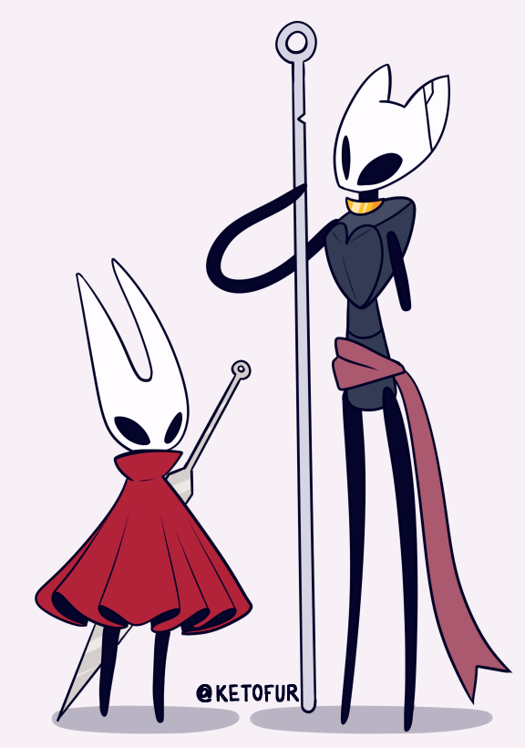 Hice un oc coso del mundillo de Hollow Knight (? (y una Hornet para comparar xd)