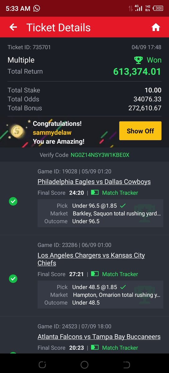 GLORY BE TO GOD🙏.
BOOOOMMMMMM💥💥💥🔥🏆💯🎉🎇🎆. 
FIRST WIN ON X! 
RETWEET.
9/9/2025.
DROP WINNING TICKETS IN THE COMMENTS SECTION. 
MORE TO COME!💥💯💯.