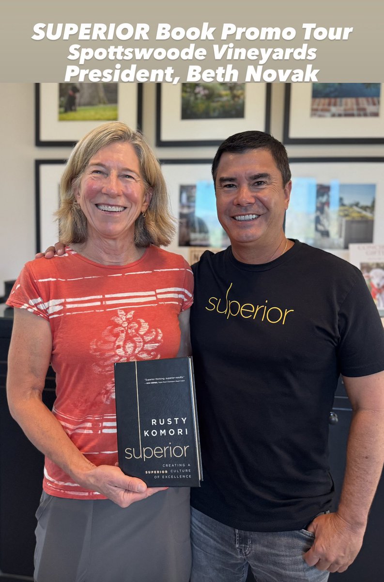 Super fun talking with Spottswoode Winery President Beth Novak about mindset and teamwork as part of my SUPERIOR Book Promo Tour. #BethNovak #SpottswoodeWinery #RustyKomori #SUPERIOR