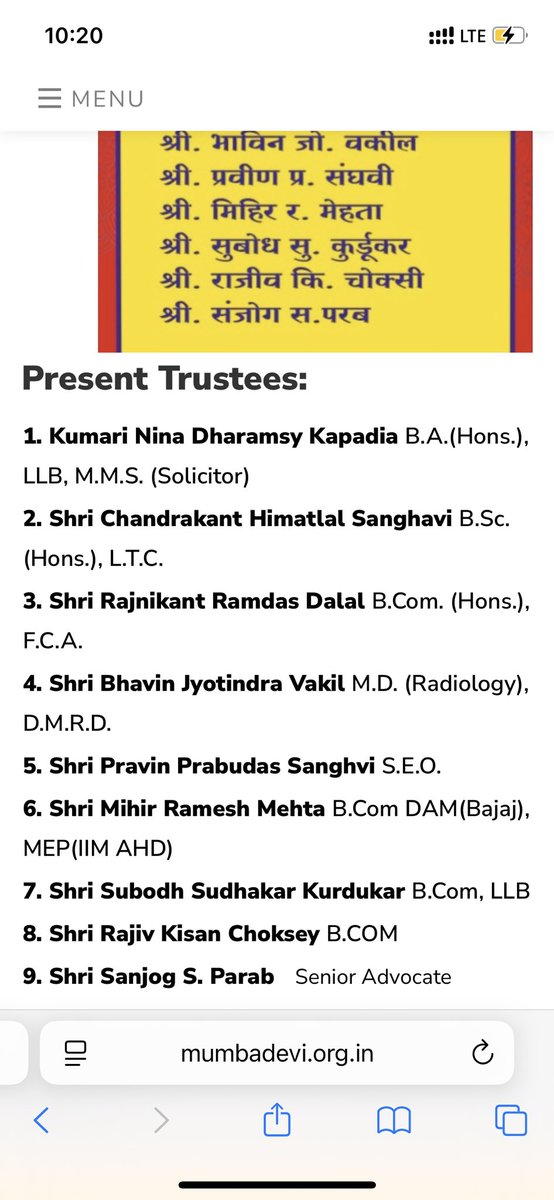 Ms. junnu (@ms_junnu) on Twitter photo Not a single Koli community or a Marathi person on the trustee list of the oldest temple of mumbai <a href="/MumbadeviBJP/">BJP MUMBADEVI VIDHANSABHA</a> <a href="/MumbadeviYuva/">Yuvasena Mumbadevi Official</a> <a href="/v_mumbadevi/">VOICE OF MUMBADEVI</a> <a href="/CMOMaharashtra/">CMO Maharashtra</a> <a href="/ekikaranmarathi/">मराठी एकीकरण समिती - Marathi Ekikaran Samiti</a> <a href="/Marathi___/">योद्धा</a> <a href="/mataonline/">Maharashtra Times</a> <a href="/lokmat/">Lokmat</a> <a href="/SaamanaOnline/">Saamana Online</a> <a href="/TV9Marathi/">TV9 Marathi</a> <a href="/Marathi_Mavla/">महाराष्ट्र माझा</a> <a href="/RajThackeray/">Raj Thackeray</a> <a href="/MNSReportEng/">MNS Report English</a> Not a single Koli community or a Marathi person on the trustee list of the oldest temple of mumbai <a href="/MumbadeviBJP/">BJP MUMBADEVI VIDHANSABHA</a> <a href="/MumbadeviYuva/">Yuvasena Mumbadevi Official</a> <a href="/v_mumbadevi/">VOICE OF MUMBADEVI</a> <a href="/CMOMaharashtra/">CMO Maharashtra</a> <a href="/ekikaranmarathi/">मराठी एकीकरण समिती - Marathi Ekikaran Samiti</a> <a href="/Marathi___/">योद्धा</a> <a href="/mataonline/">Maharashtra Times</a> <a href="/lokmat/">Lokmat</a> <a href="/SaamanaOnline/">Saamana Online</a> <a href="/TV9Marathi/">TV9 Marathi</a> <a href="/Marathi_Mavla/">महाराष्ट्र माझा</a> <a href="/RajThackeray/">Raj Thackeray</a> <a href="/MNSReportEng/">MNS Report English</a>