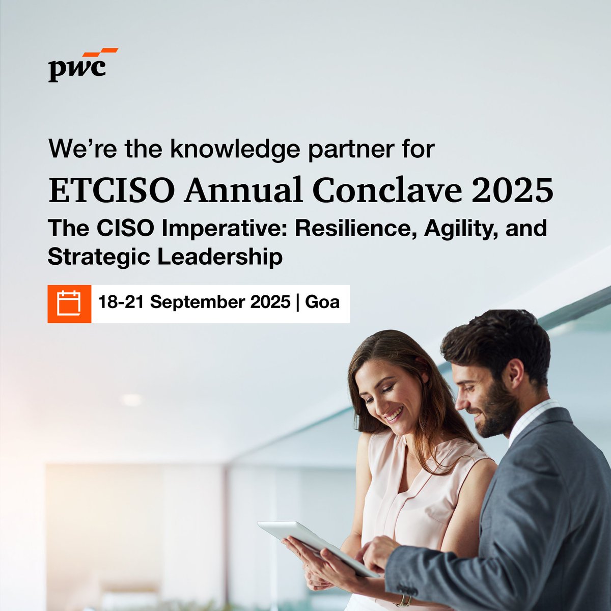 PwC_IN's tweet photo. We’re proud to be the knowledge partner for the ETCISO Annual Conclave 2025, uniting India’s top cyber minds to shape the future of India Inc. This September in Goa, we’ll explore what’s next for cyber resilience, leadership, and agility—the pillars of cybersecurity.

Stay tuned. https://t.co/K8A5vQr0GN