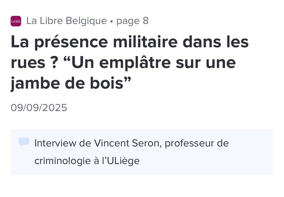 RidouaneChahid's tweet photo. Croire que des militaires en rue assurent la sécurité, c’est confondre présence et efficacité : c’est du déni organisé…et à lire ces interventions dans la presse de ce mardi…je ne suis pas le seul à le penser. Rendez-vous à 8h15 sur BX1 pour en parler ! https://t.co/Eray4XTffz