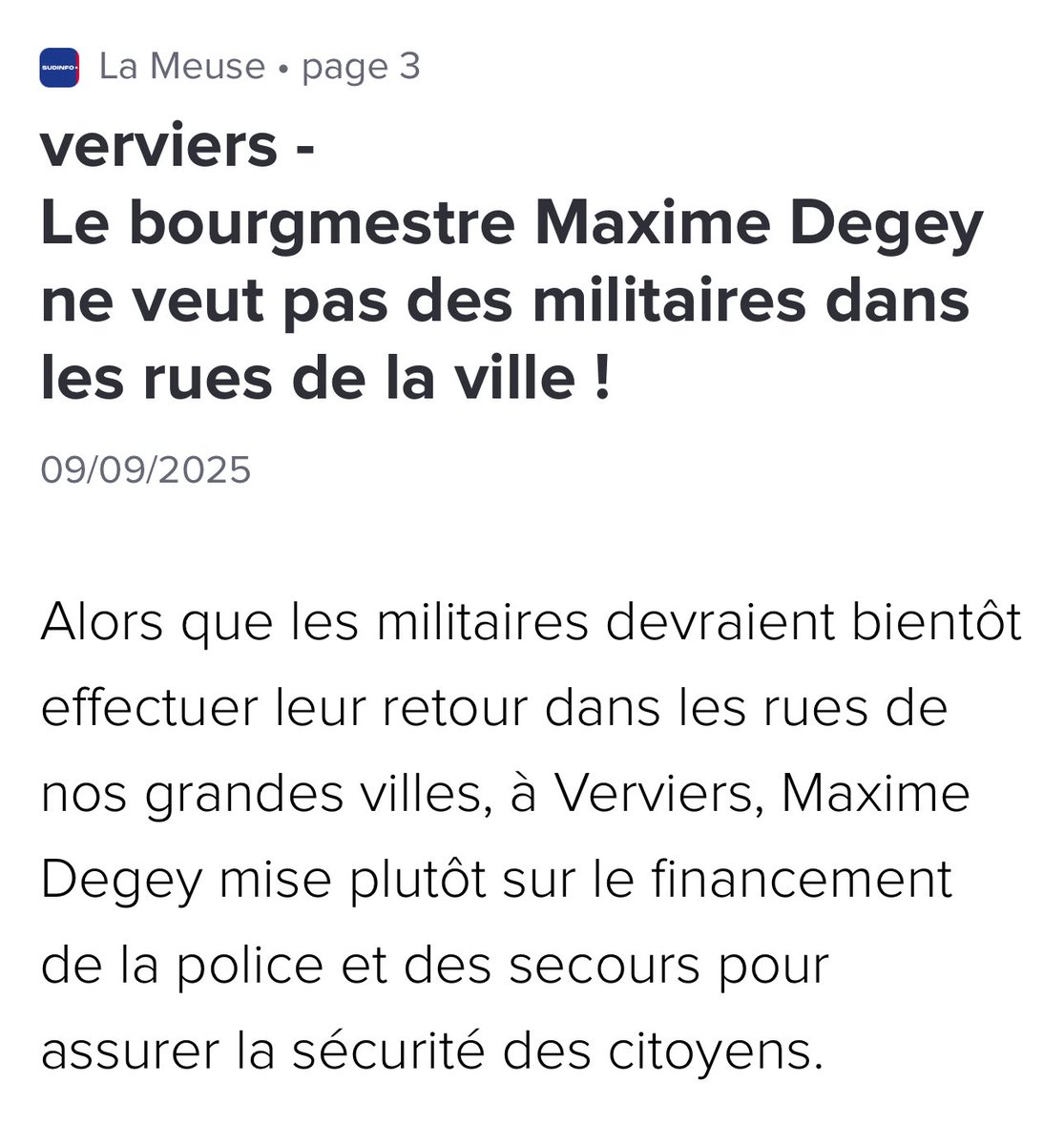 RidouaneChahid's tweet photo. Croire que des militaires en rue assurent la sécurité, c’est confondre présence et efficacité : c’est du déni organisé…et à lire ces interventions dans la presse de ce mardi…je ne suis pas le seul à le penser. Rendez-vous à 8h15 sur BX1 pour en parler ! https://t.co/Eray4XTffz