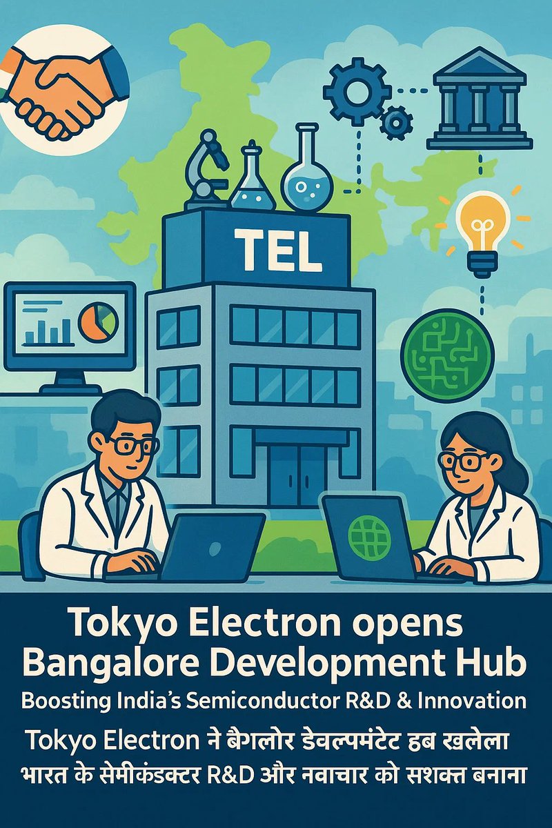 HavSamuel's tweet image. Bangalore hub focuses on software, advanced equipment design, AI, and simulation technologies for next-gen chips. #TechR&amp;amp;D #SemiconductorInnovation indiandefensenews.in/2025/09/tokyo-…