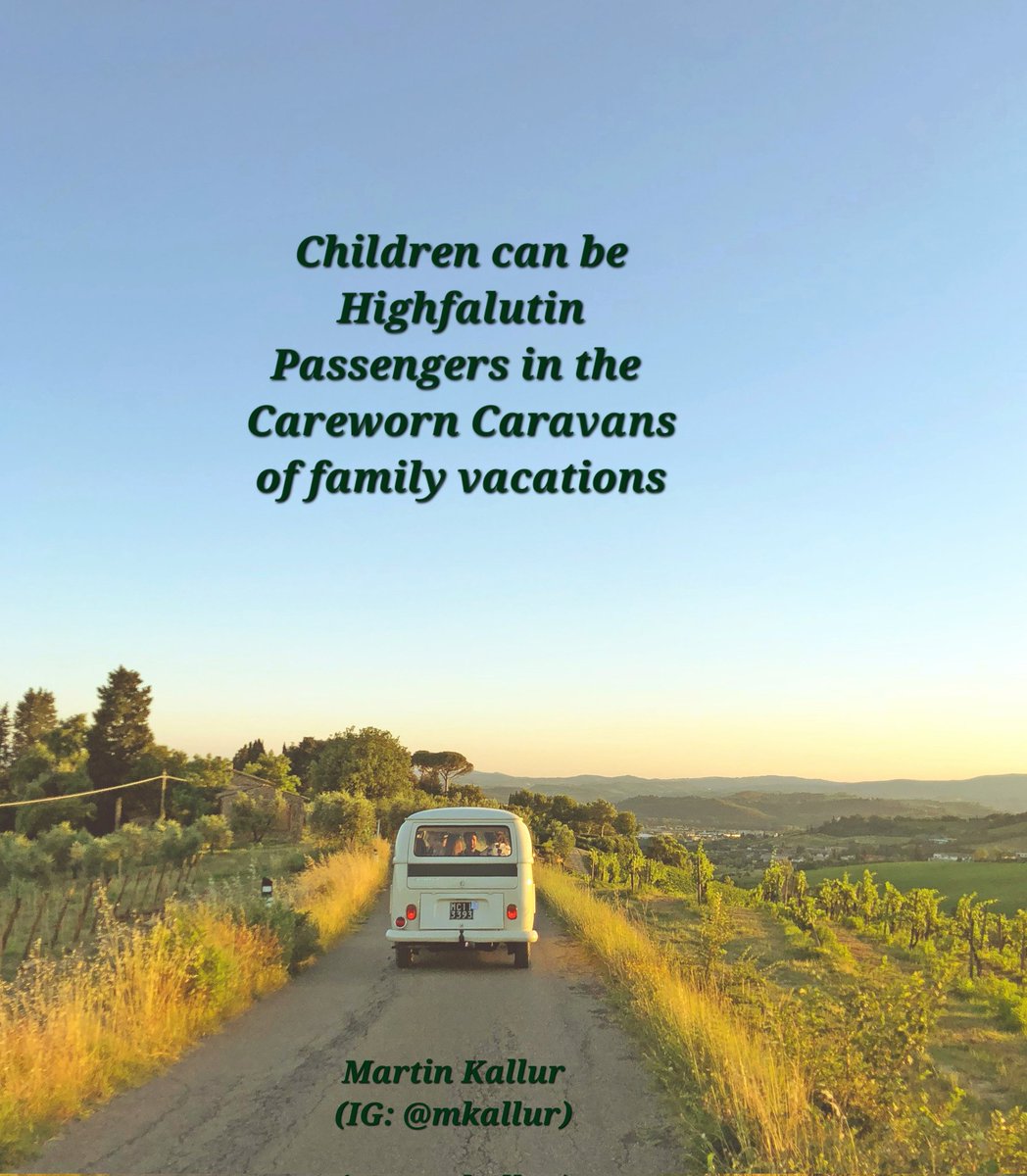 Morgan_R_R_Haze's tweet image. #Firewords
Children can be Highfalutin Passengers in the Careworn Caravans of family vacations 
Martin Kallur (IG: @mkallur) unsplash.com