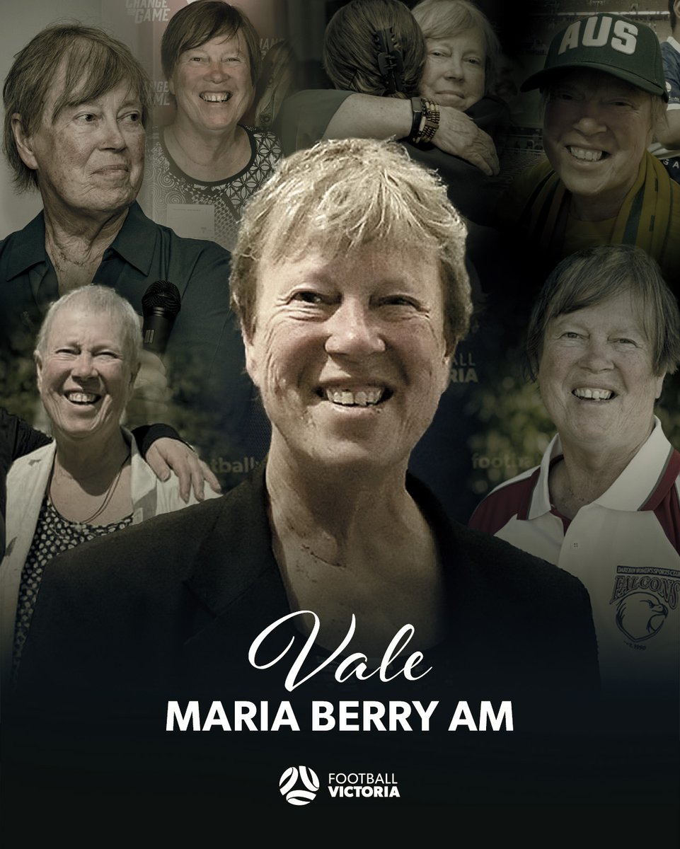 footballvic's tweet image. Football Victoria mourns the passing of a monumental figure in women’s football, Maria Berry AM. We extend our deepest condolences to her family, friends and the wider football community.

Tribute: ftbl.vc/vale-maria-ber…