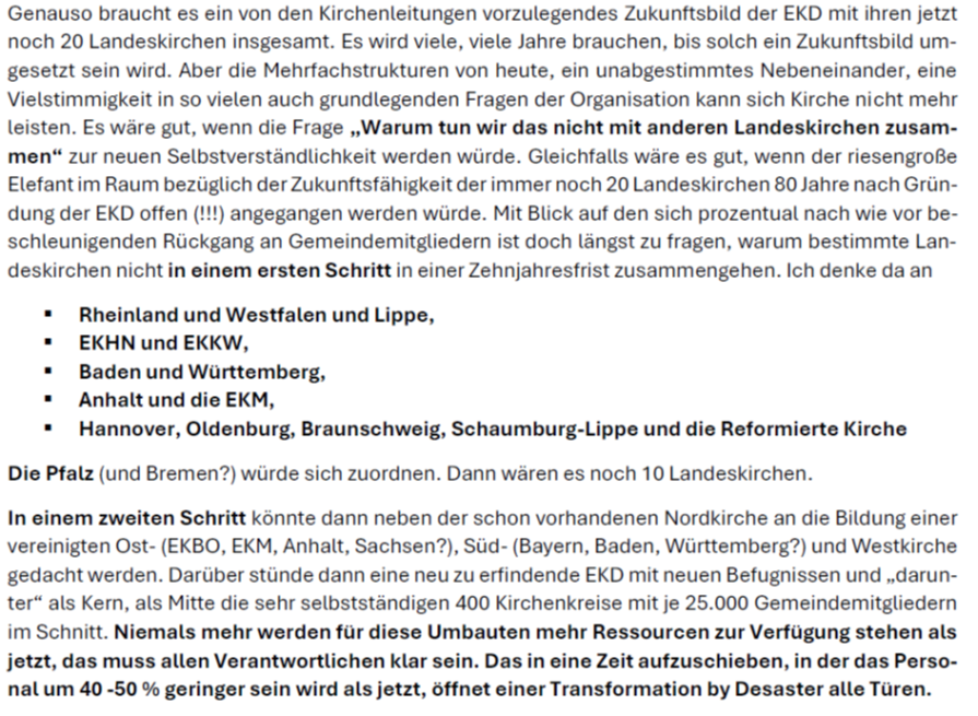 Wenn die Kirchenleitungen nicht jetzt eine neue Landkarte der EKD zeichnen, dann wird es in ein paar Jahren proaktiv nicht mehr möglich sein, weil in den Ämtern die Leute fehlen. #ekd #ekhn #ekkw #elkwue #ekiba #ekm #Kirche #Theologie #evangelisch #KirchederMenschen
