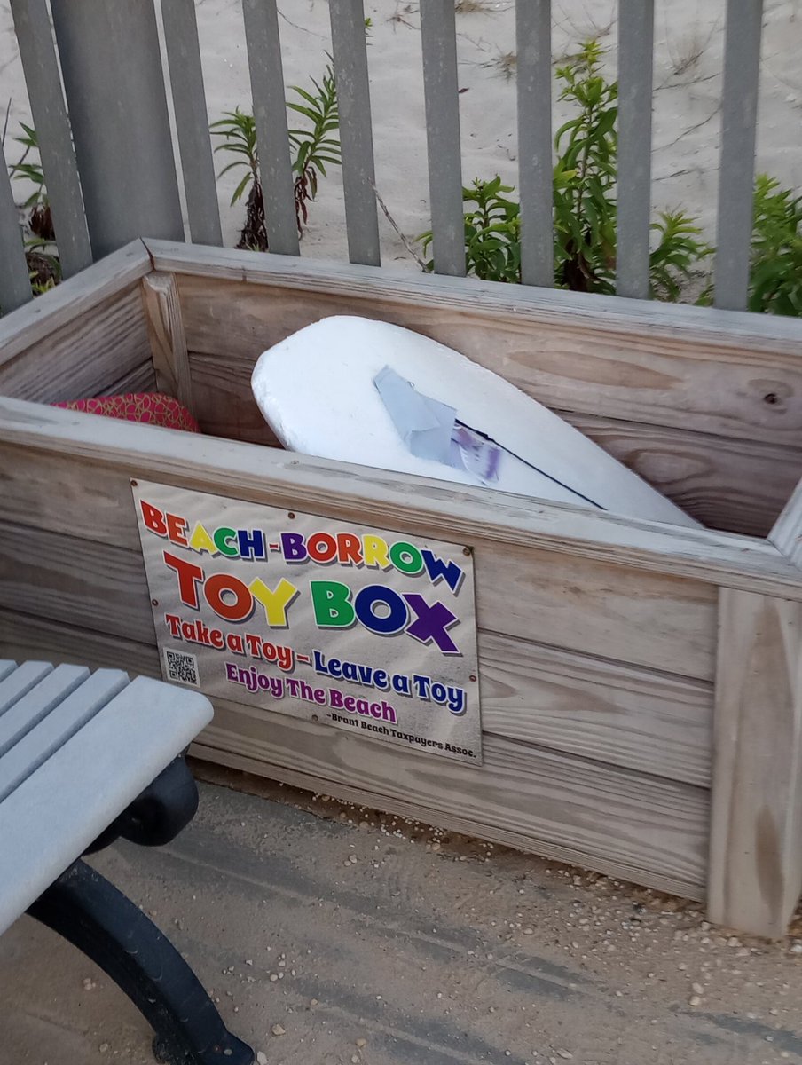 Beach borrow Toy Box. Take a toy. Leave a toy. Enjoy the beach. At 68th street, Beach Haven, Long Beach Island, New Jersey. #lbi #longbeachisland #toybox #takeatoyleaveatoy #SharingIsCaring #beachfun #nj #newjersey