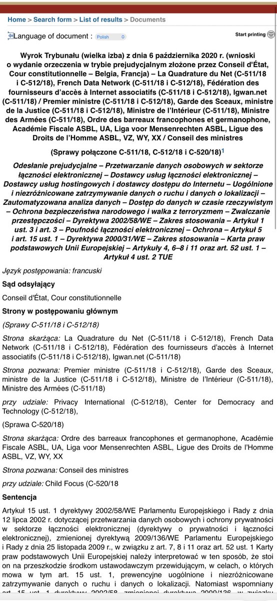 ‼️Koszmar „Silniczków”, czyli o tym jak rok po Federalnym Trybunale Konstytucyjnym w 🇩🇪,
Rada Stanu we 🇫🇷 także uznała, że TSUE wykroczył poza przyznane mu kompetencje (ultra vires) i odmówiła zastosowania wyroku Trybunału w Luksemburgu.

👉Kontynuując zagadnienie kompetencyjnego