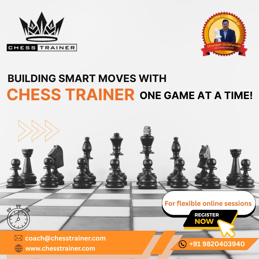 Chess_trainer91's tweet image. ♟️Build smart moves, one game at a time!

Sharpen your strategy &amp;amp; decision-making with FIDE Instructor Dhanesh Shrikhande – 30+ years of expertise.

🚀 Start today → chesstrainer.com/free-trial/
📞 +91 9820403940 | coach@chesstrainer.com

#ChessTrainer #LearnChess #ChessStrategy