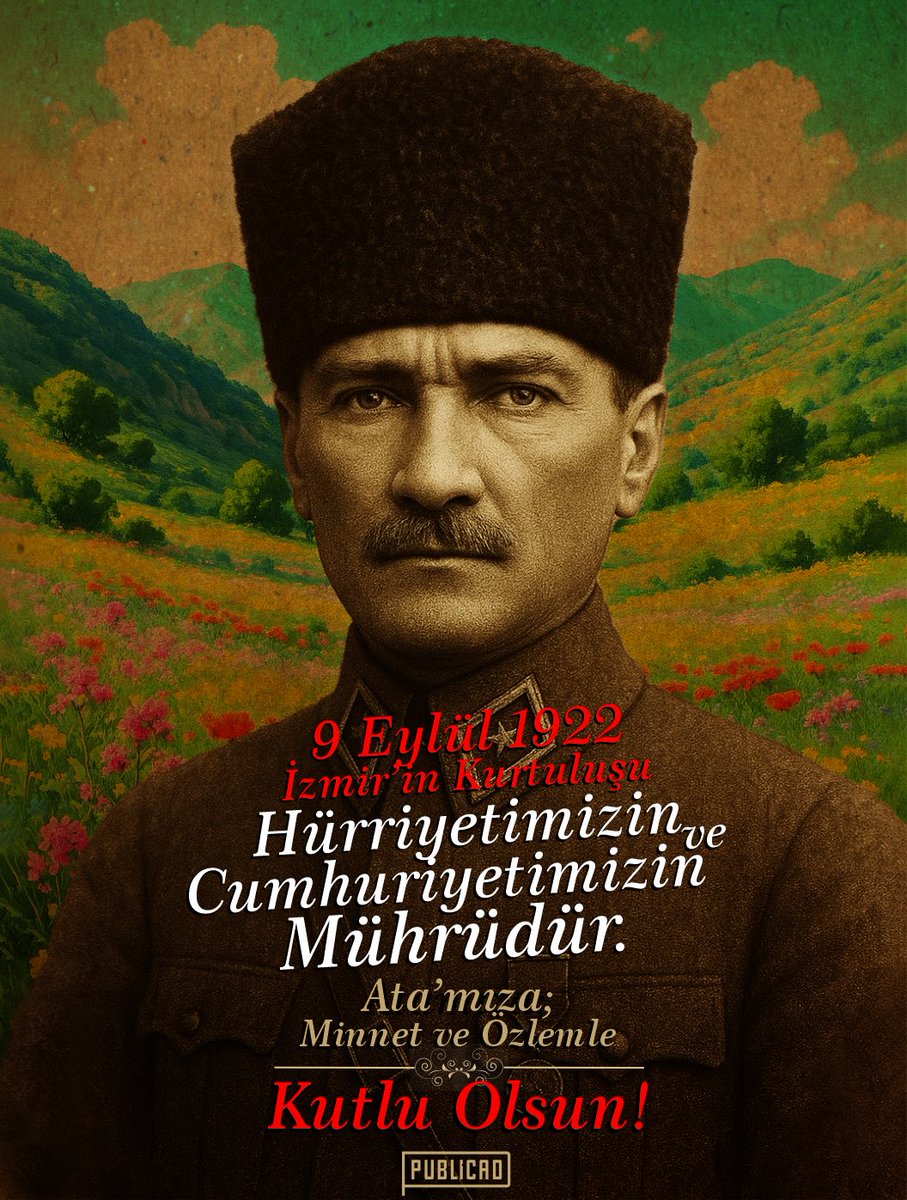 9 Eylül 1922 İzmir’in Kurtuluşu, Hürriyetimizin ve Cumhuriyetimizin Mührüdür! Ata’mıza; Minnet ve Özlemle. ❤️🇹🇷 #9eylülizmirinkurtuluşukutluolsun