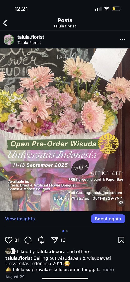 talulaaff's tweet photo. @uibaseNG hii kaak, bisa cek floristku yaaa! ada bundling diskon jugaa🫣🤭  https://t.co/Zl0f4v31fQ https://t.co/Ug1tALMxut
