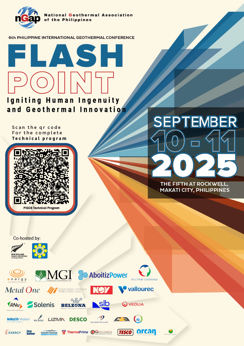 EnergyJrg's tweet photo. 🌋 JRG Energy is excited to join the 6th Philippine International Geothermal Conference (Sep 10–11) with NGAP &amp; NZGA!

Callum Streeter &amp; Kennard Maturgo will present 2 technical talks + join the PH–NZ Workshop (Sep 9).

📍See you at #PIGC2025!
#ForTheLoveOfGeothermal #JRGEnergy https://t.co/VOnOpfnpSy