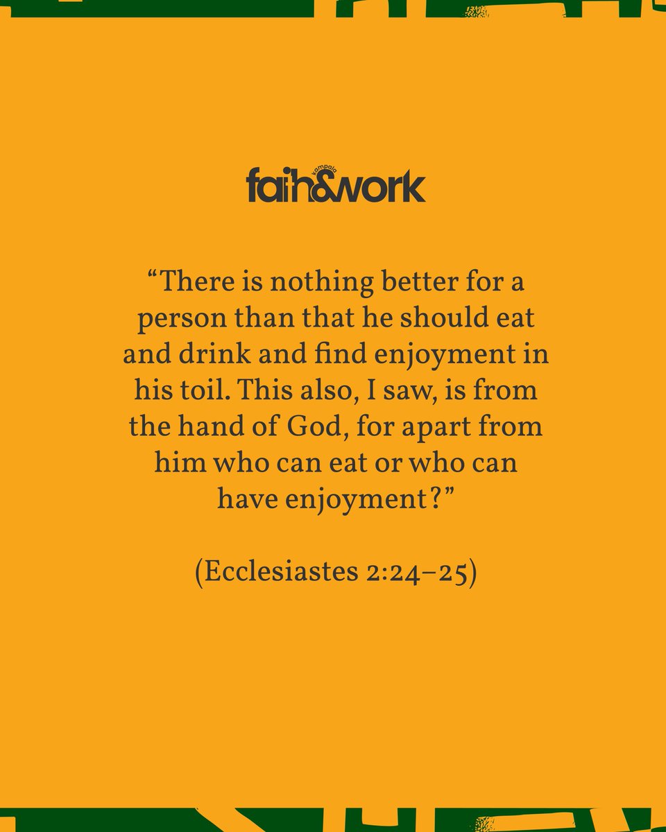 God is the all-satisfying decider, even in the midst of our seemingly highest enjoyments, like work.

Here’s to more hours beholding the Son, even in our striving today!