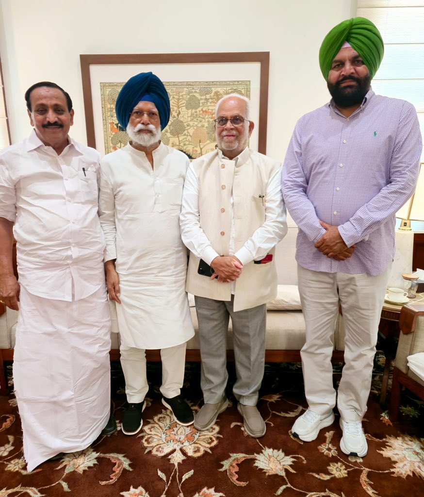 Earlier today with India Alliance candidate for Vice President Shri B Sudershan Reddy ji.