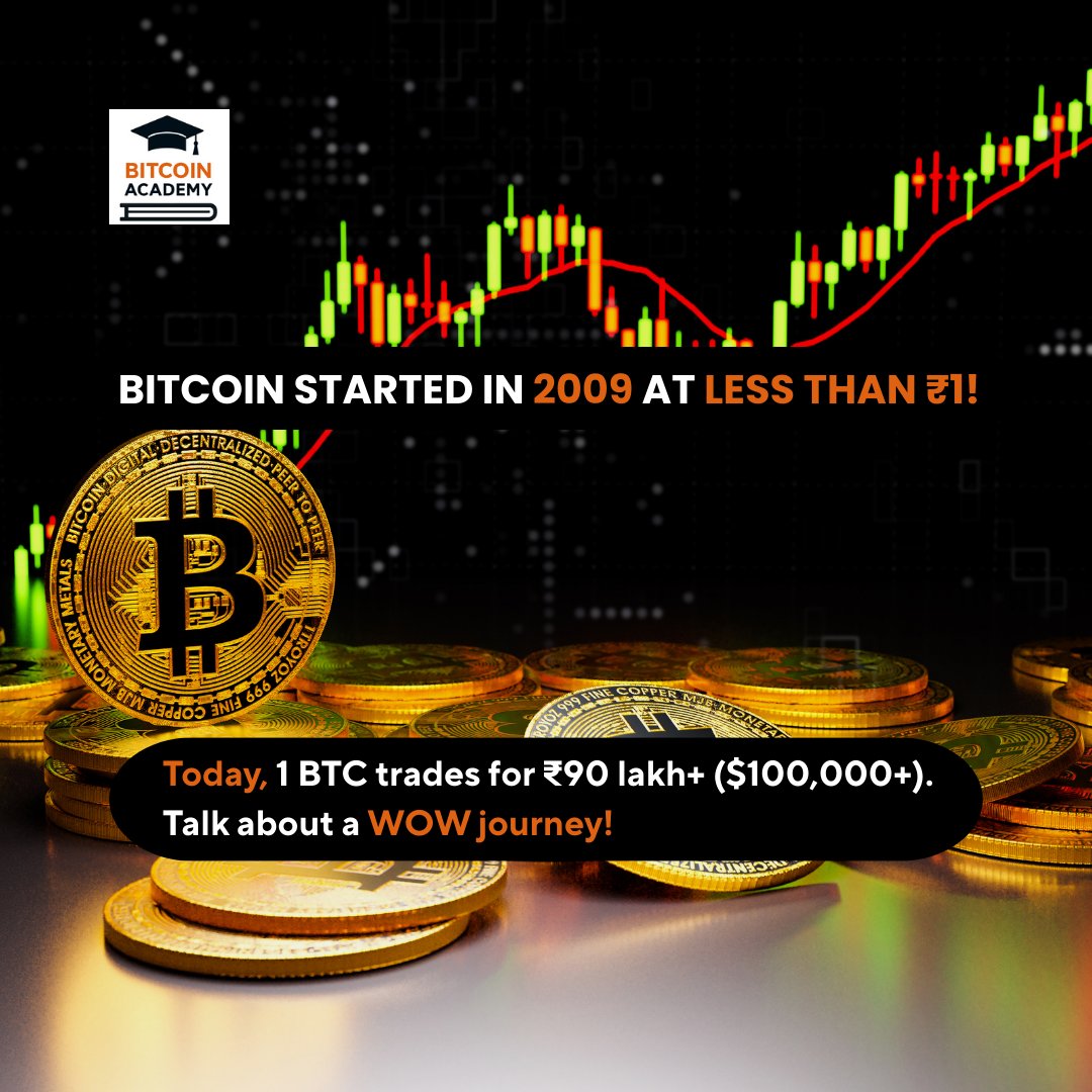 bitcoinacade's tweet photo. If you’d invested just ₹1000 in Bitcoin back in 2011, you could be a millionaire today. 🚀 That’s the magic of early innovation and financial foresight.
At Bitcoin Academy, we make crypto simple, practical, and rewarding—so you don’t miss the next big opportunity. 🌍✨ https://t.co/cr46BxTuYl