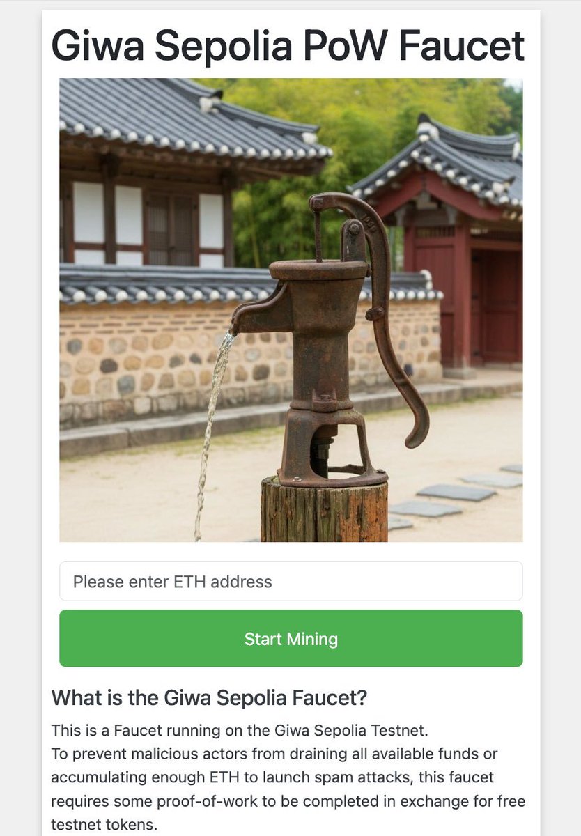 GIWA：Upbit 推出的以太坊L2 测试网GIWA官网首页： https://t.co/4ASQZiALxN Upbit  正在开发一条以太坊二层链GIWA，目前已上线测试网，功能逐步开放中。 基础设施