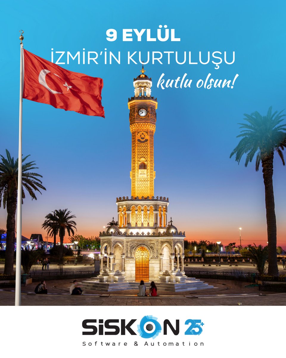 İzmir’in kurtuluşunun 103. yıldönümünde, bu güzel şehrin bağımsızlığına kavuşmasını bir kez daha gururla kutluyoruz.

#Siskon #Yazilim #Otomasyon #MakesYourFactorySmarter #Digital #Cloud #Software #Manufacturing #Tailormade #IoT #Automation #DigitalTransformation #Industry40