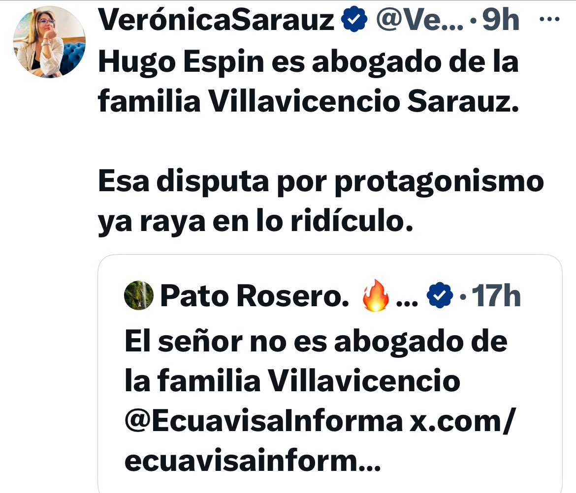 elinformante84's tweet image. @EcuavisaInforma entrevista Hugo Espin y lo presenta como abogado de las hijas de @VillaFernando_ , algo que no es verdad.. #Espin es abogado de @VeroSarauzP 

El abogado de las hermanas Villavicencio es @MiPanaPato