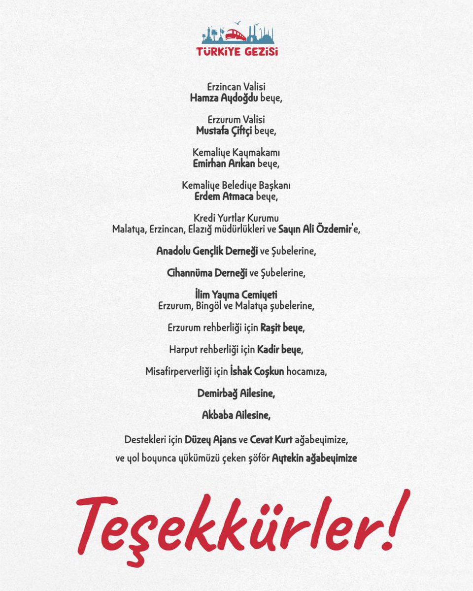 HER ŞEY İÇİN TEŞEKKÜR EDERİZ!
Güzel işlerin arkasında iyi insanların emeği vardır. Yapılan iyilik ismini bilmediğiniz insanların hayatında güzel bir hatıra bıraktı. Türkiye Gezisi 8. Etabı Güneydoğu Anadolu Turu-2’de yanımızda olan tüm destekçilerimize teşekkürlerimizi sunuyoruz.