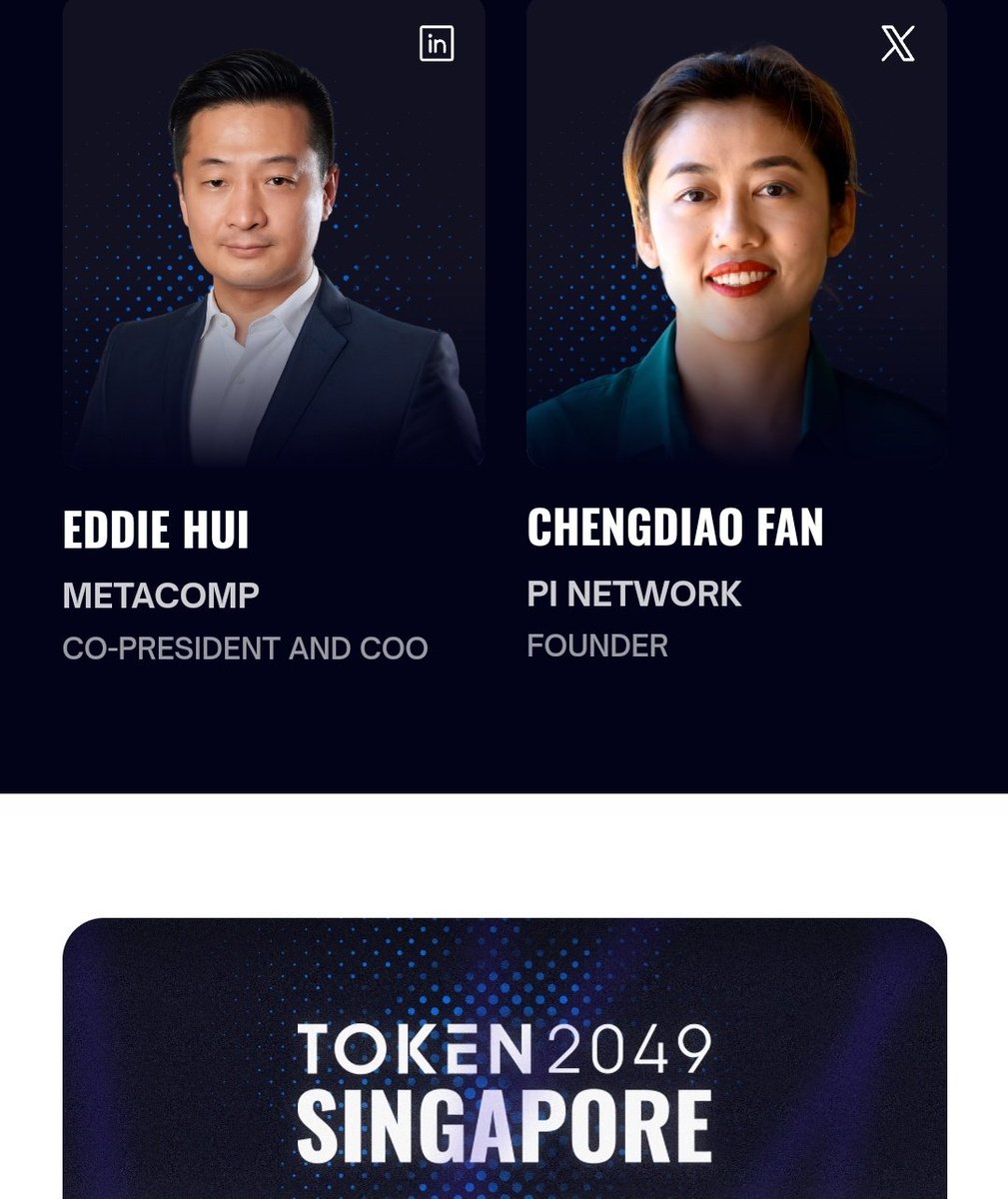 Pi Network Co-Founder Chengdiao Fan will speak at #TOKEN2049 in Singapore,  1-2 Oct 2025 🌏 $Pi