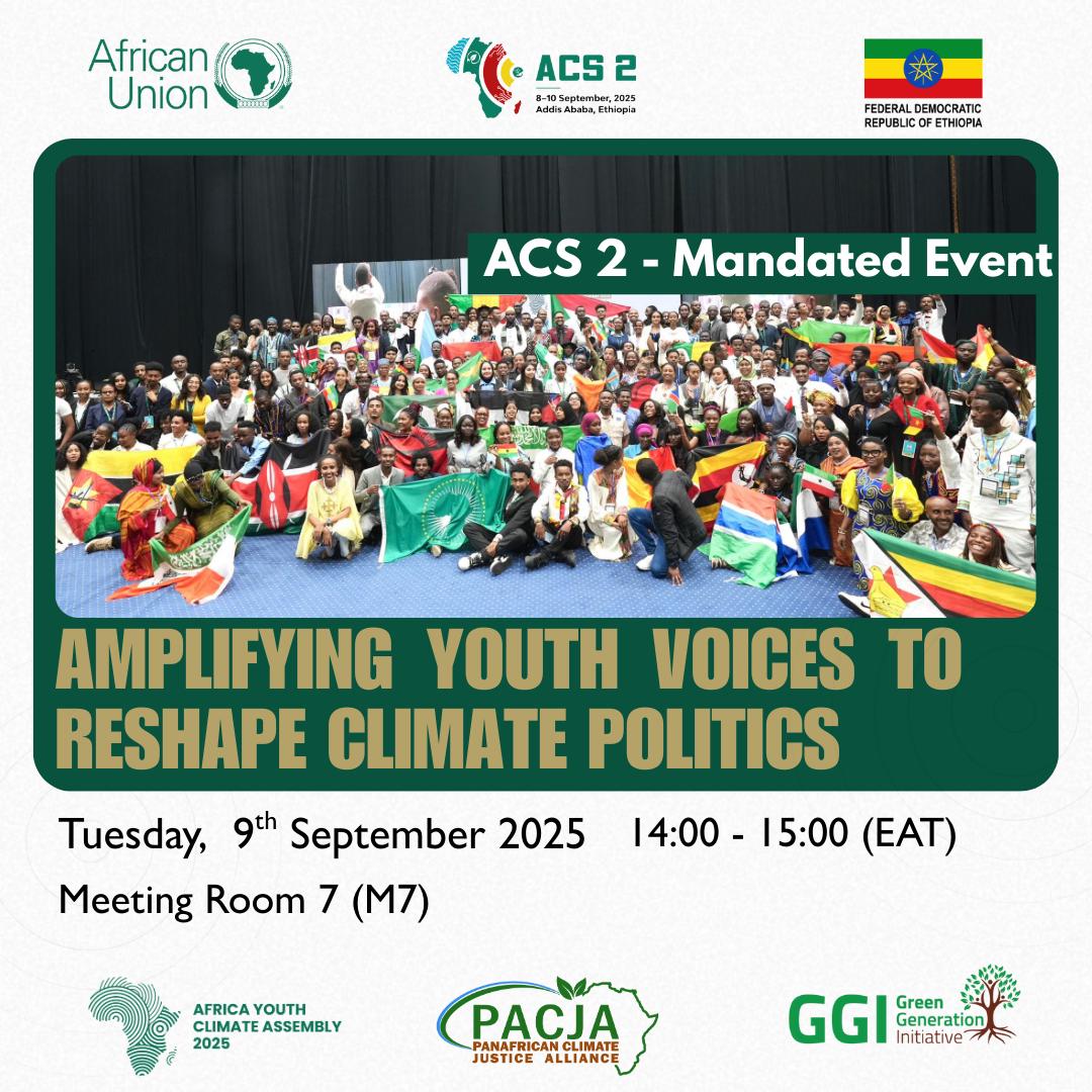 We are here to amplify unified youth voices at the #ACS2 Summit. African youth can no longer wait—African youth are leading homegrown solutions for transformation.

Let's meet at #ACS2!