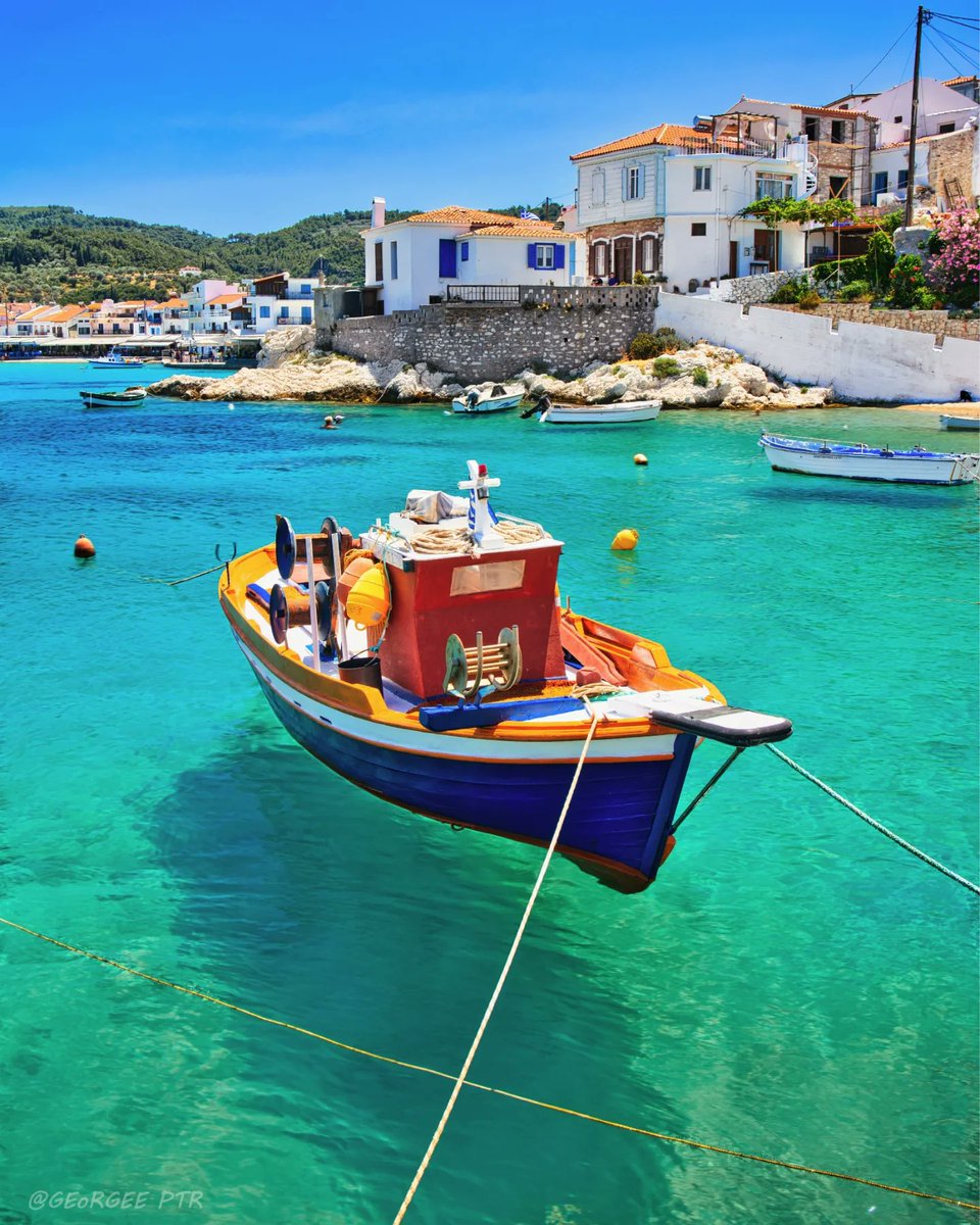 GreekPictures's tweet image. A boat, a bay, and a village bathed in Aegean light. This is the magic of #Samos. 🇬🇷 #Kokkari
📷 georgeeptr