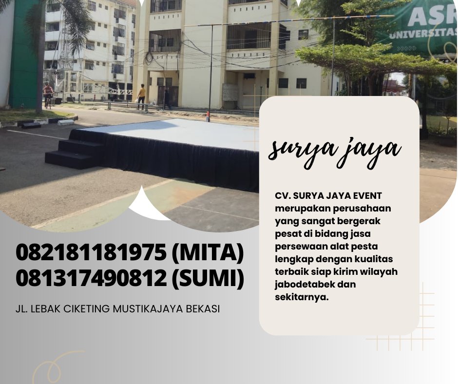 suryajayaevent1's tweet image. Sewa Panggung Out door Aneka Ukuran Tinggi Jakarta

lnformasi ebih lanjut bisa menghubungi nomor dibawah ini via wa atau sms : 082181181975 ( mita) 081317490812 (sumi)

#sewapanggung #panggung